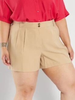 Short De Sarga - BEIGE -Zalaris Tienda short de sarga beige anc90 3 frb2
