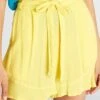 Short De Tejido De Crepé - AMARILLO -Zalaris Tienda short de tejido de crepe amarillo ajm44 4 frb1