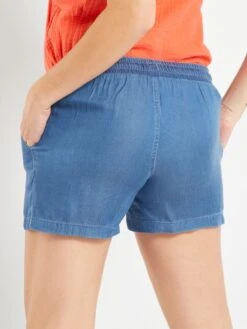 Short De Tencel - AZUL -Zalaris Tienda short de tencel azul aeu86 1 frb3