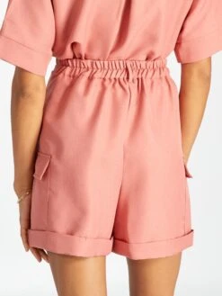 Short De Tiro Alto Con Bolsillos - Rosa -Zalaris Tienda short de tiro alto con bolsillos rosa avj81 2 frb4