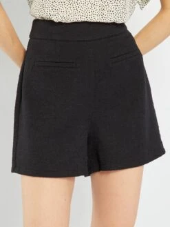 Short De Tweed - Negro 6 Short De Tweed - Negro -Zalaris Tienda short de tweed negro atr60 1 frb2