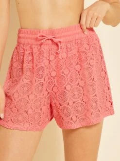 Short De Verano De Ganchillo - ROSA -Zalaris Tienda short de verano de ganchillo rosa zs105 2 frb4