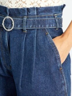 Short Paper Bag + Cinturón - AZUL -Zalaris Tienda short paper bag cinturon azul aji87 2 frb4