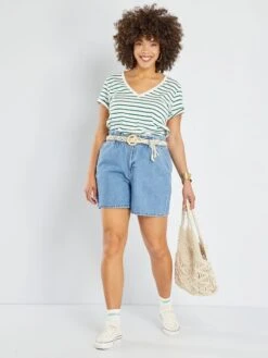 Short Paperbag Vaquero + Cinturón - AZUL