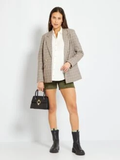 Short Premamá De Antelina - KAKI -Zalaris Tienda short premama de antelina kaki zk785 1 frb2