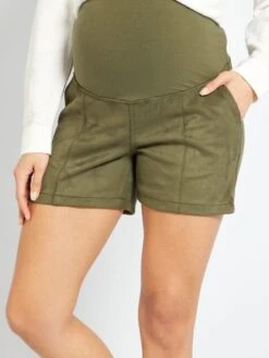 Short Premamá De Antelina - KAKI -Zalaris Tienda short premama de antelina kaki zk785 1 frb3