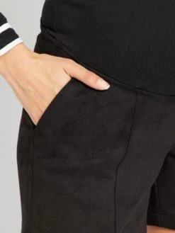 Short Premamá De Antelina - Negro -Zalaris Tienda short premama de antelina negro zk785 2 frb4