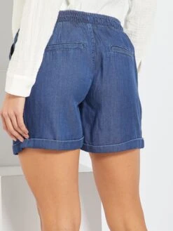 Short Premamá De Efecto Vaquero - AZUL -Zalaris Tienda short premama de efecto vaquero azul yu510 1 frb4