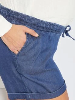 Short Premamá De Efecto Vaquero - AZUL -Zalaris Tienda short premama de efecto vaquero azul yu510 1 frb5