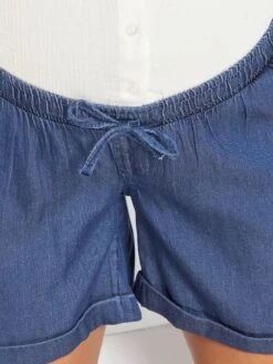 Short Premamá De Efecto Vaquero - AZUL -Zalaris Tienda short premama de efecto vaquero azul yu510 1 frb6