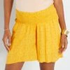 Short Premamá Vaporoso Con Cintura Fruncida - AMARILLO