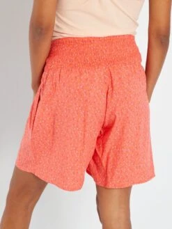 Short Premamá Vaporoso Con Cintura Fruncida - ROSA -Zalaris Tienda short premama vaporoso con cintura fruncida rosa zt420 2 frb4