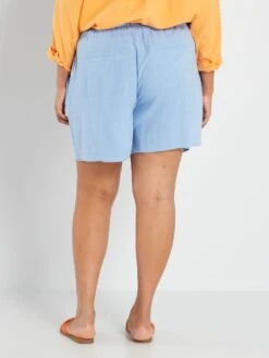 Short Recto De Lino - AZUL -Zalaris Tienda short recto de lino azul zs704 1 frb4