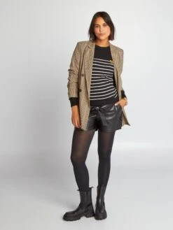 Short Sintético Premamá - Negro