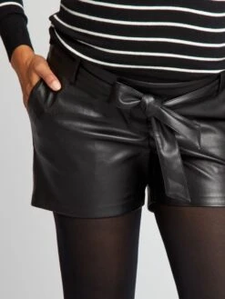 Short Sintético Premamá - Negro -Zalaris Tienda short sintetico premama negro ajo79 1 frb4