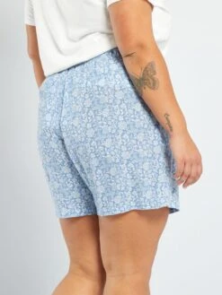 Short Vaporoso Estampado - AZUL -Zalaris Tienda short vaporoso estampado azul add30 1 frb5