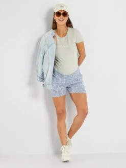 Short Vaporoso Premamá - AZUL