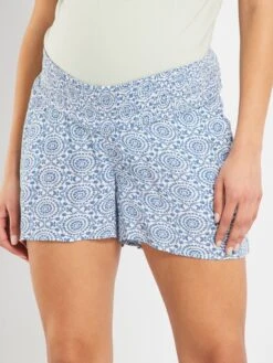Short Vaporoso Premamá - AZUL -Zalaris Tienda short vaporoso premama azul zo556 1 frb3