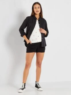 Short Vaporoso Premamá - Negro