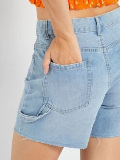 Short Vaquero Con Acabados Sin Rematar - AZUL -Zalaris Tienda short vaquero con acabados sin rematar azul aoh54 1 frb4