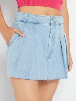 Short Vaquero Plisado - Azul 6 Short Vaquero Plisado - Azul -Zalaris Tienda short vaquero plisado azul aoh71 1 frb2