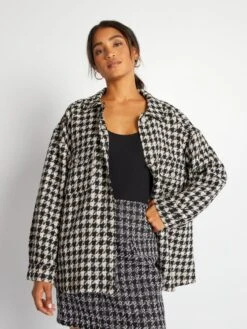 Sobrecamisa De Pata De Gallo - NEGRO -Zalaris Tienda sobrecamisa de pata de gallo negro ayq56 1 frb3