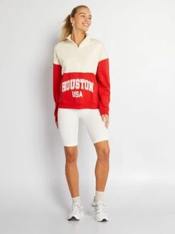 Sudadera Con Cremallera En El Cuello - BEIGE -Zalaris Tienda sudadera con cremallera en el cuello beige akv61 1 frb3