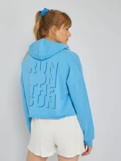 Sudadera De Deporte Con Capucha Crop Top - SOL AZUL -Zalaris Tienda sudadera de deporte con capucha crop top sol azul aet44 1 frb4