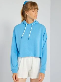 Sudadera De Deporte Con Capucha Crop Top - SOL AZUL -Zalaris Tienda sudadera de deporte con capucha crop top sol azul aet44 1 frb7