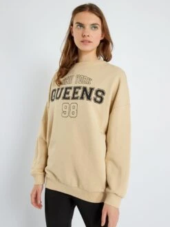 Sudadera De Felpa Estilo EE. UU. - BEIGE -Zalaris Tienda sudadera de felpa estilo ee uu beige aea09 1 frb4