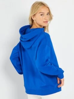 Sudadera De Felpa Lisa Con Capucha - Azul -Zalaris Tienda sudadera de felpa lisa con capucha azul agi43 8 frb3