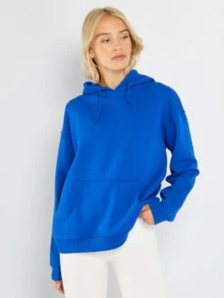 Sudadera De Felpa Lisa Con Capucha - Azul -Zalaris Tienda sudadera de felpa lisa con capucha azul agi43 8 frb4