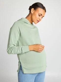 Sudadera De Lactancia Con Capucha - VERDE -Zalaris Tienda sudadera de lactancia con capucha verde akq75 4 frb4