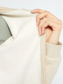 Sudadera De Lactancia Con Cremallera Y Capucha - BEIGE -Zalaris Tienda sudadera de lactancia con cremallera y capucha beige za406 4 frb7