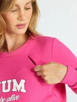 Sudadera De Lactancia Con Cuello Redondo - CREER -Zalaris Tienda sudadera de lactancia con cuello redondo creer akq72 1 frb2