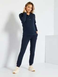 Sudadera De Lactancia De Felpa - Azul -Zalaris Tienda sudadera de lactancia de felpa azul zm221 1 frb3