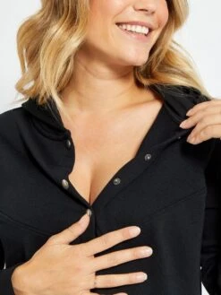 Sudadera De Lactancia De Felpa - Negro -Zalaris Tienda sudadera de lactancia de felpa negro zm221 2 frb2