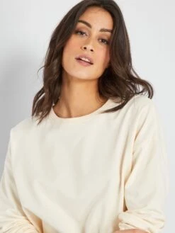 Sudadera De Punto De Manga Larga - Beige -Zalaris Tienda sudadera de punto de manga larga beige alb28 1 frb3