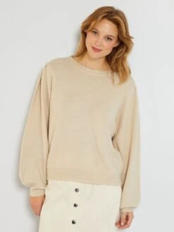 Sudadera 'Jacqueline De Yong' De Punto - BEIGE -Zalaris Tienda sudadera jacqueline de yong de punto beige zm098 1 frb5