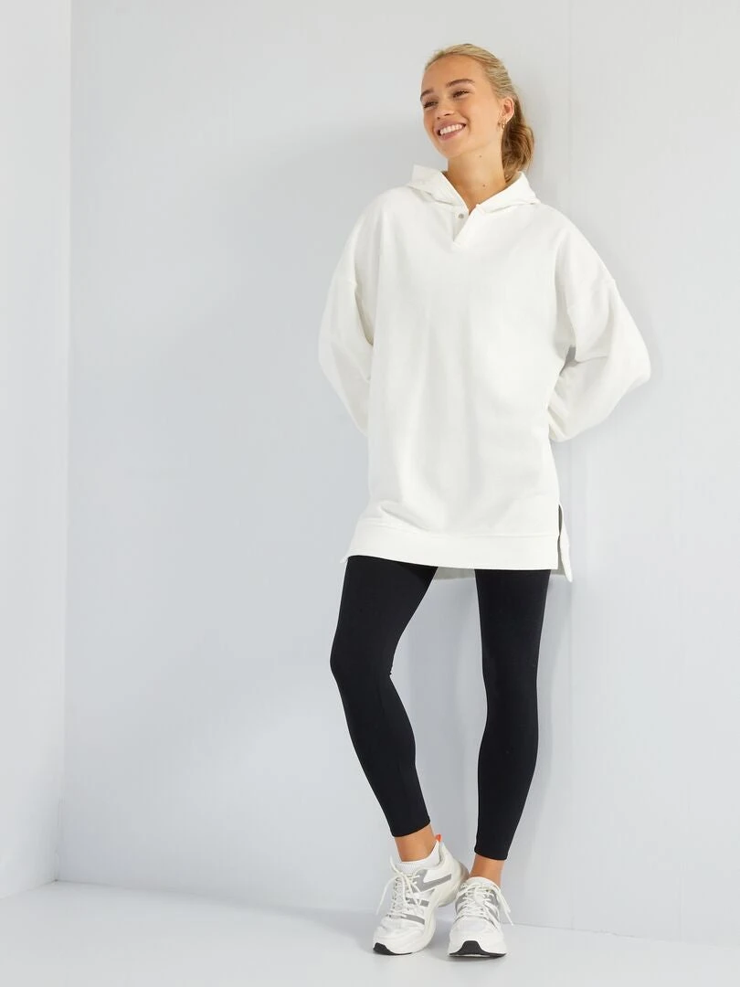 Sudadera Larga Con Capucha - BLANCO 4 Sudadera Larga Con Capucha - BLANCO - Imagen 2