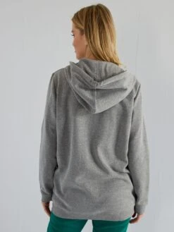 Sudadera Larga Con Capucha Y Cremallera - GRIS -Zalaris Tienda sudadera larga con capucha y cremallera gris zk595 2 frb4