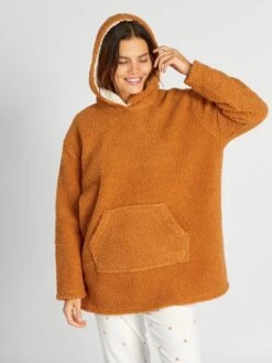 Sudadera Pijama Tipo Borreguito - MARRON -Zalaris Tienda sudadera pijama tipo borreguito marron arl92 2 frb3