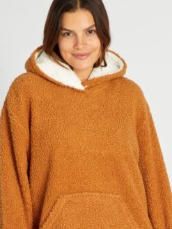 Sudadera Pijama Tipo Borreguito - MARRON -Zalaris Tienda sudadera pijama tipo borreguito marron arl92 2 frb4