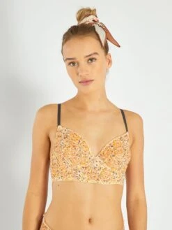 Sujetador Bustier De Tul Estampado - BLANCO -Zalaris Tienda sujetador bustier de tul estampado blanco aeq86 1 frb5