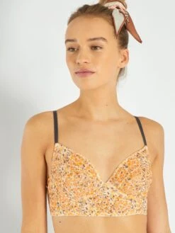 Sujetador Bustier De Tul Estampado - BLANCO -Zalaris Tienda sujetador bustier de tul estampado blanco aeq86 1 frb7