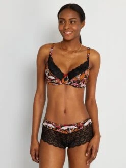 Sujetador Con Relleno 'Envie De Lingerie' - Estampado Negro -Zalaris Tienda sujetador con relleno envie de lingerie estampado negro zt228 1 frb4