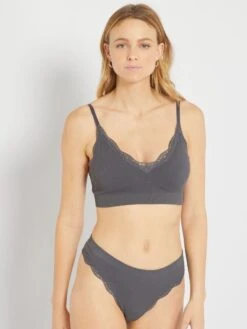 Sujetador Con Relleno Extraíble - Gris Oscuro -Zalaris Tienda sujetador con relleno extraible gris oscuro zd128 3 frb4