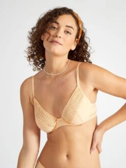 Sujetador Corbeille Con Ribete De Encaje - NARANJA