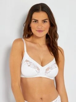 Sujetador De Algodón Sin Aros 'Sans Complexe' - Blanco