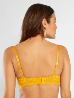 Sujetador De Encaje Con Flores Copas D Y E - Amarillo -Zalaris Tienda sujetador de encaje con flores copas d y e amarillo aes98 1 frb3